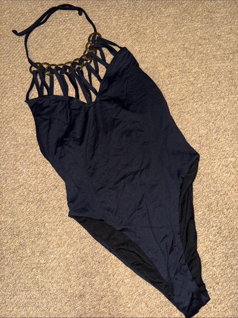 NEW Strappy Halter/Ring Swimsuit M